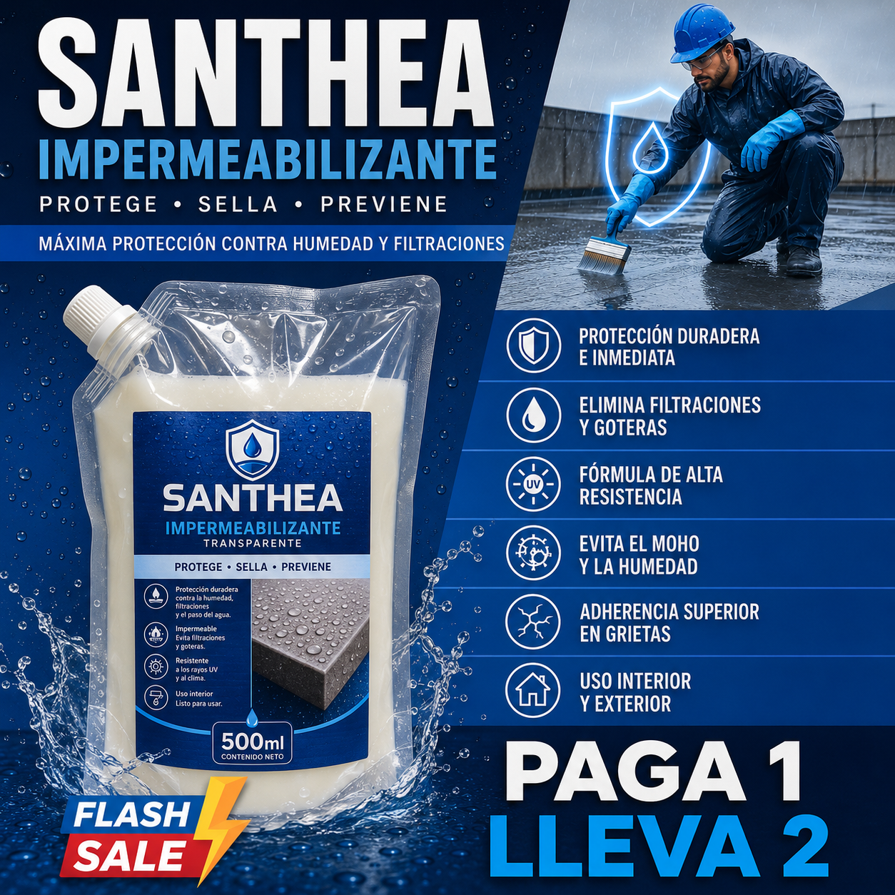 PAGA 1 LLEVA 2 SANTHEA IMPERMEABILIZANTE + ENVIO GRATIS